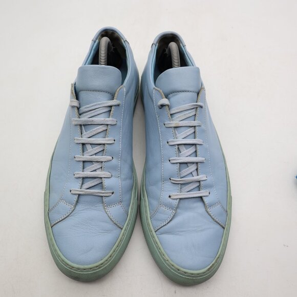 Common Projects Achilles Low Men's EU 44 Leather Powder Blue Trainers Sneakers - Picture 2 of 12